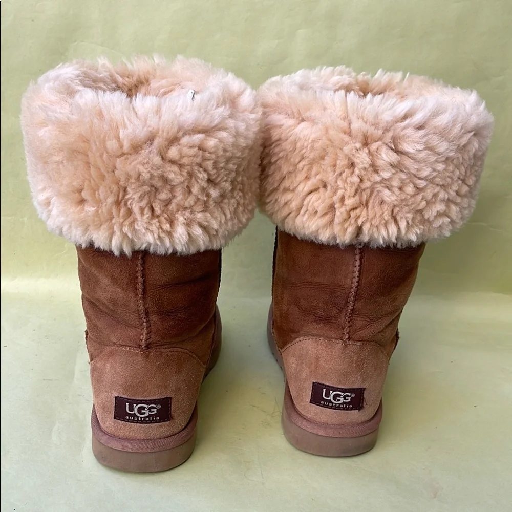 UGG Light Brown Winter Boots Plush Suede